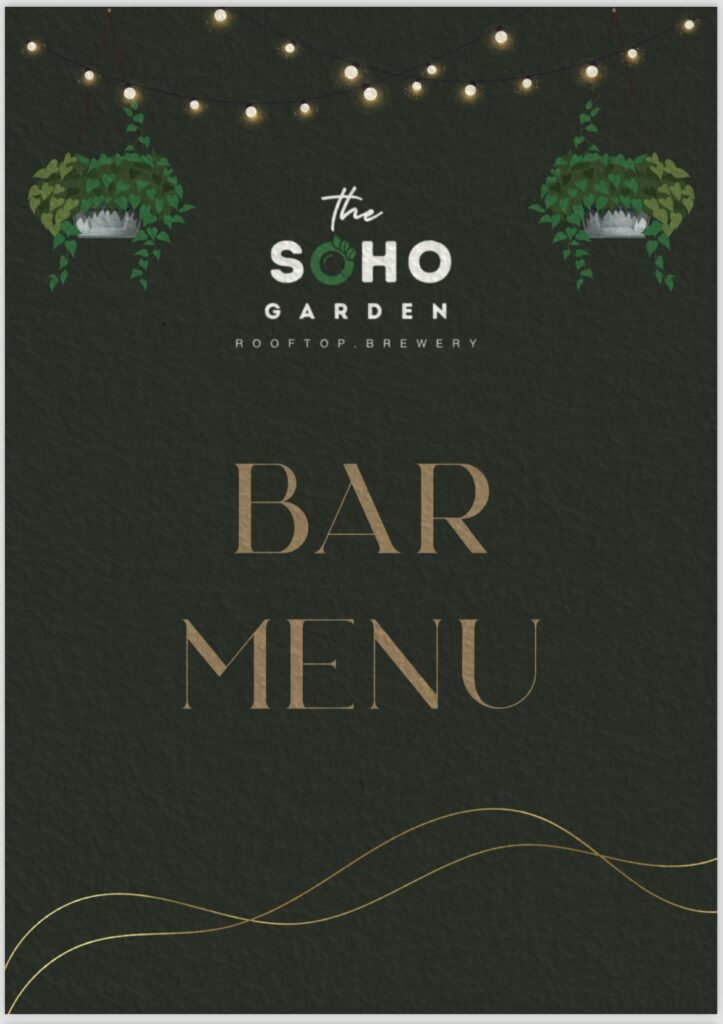 The soho garden menu